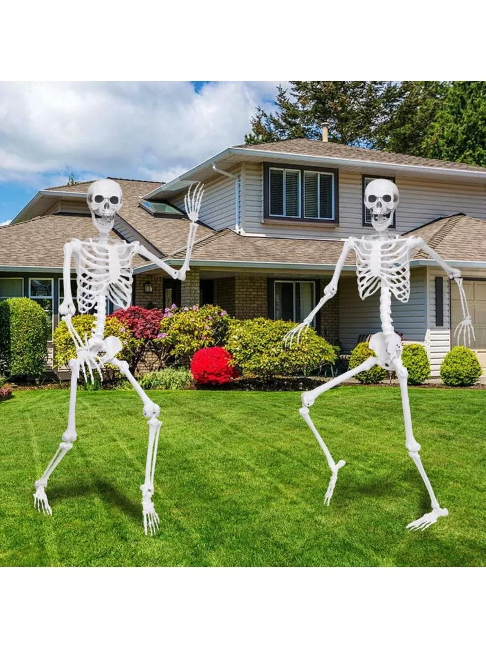Life-Size 5.4Ft Halloween Skeletons - Realistic Posable Human Bones for Decor
